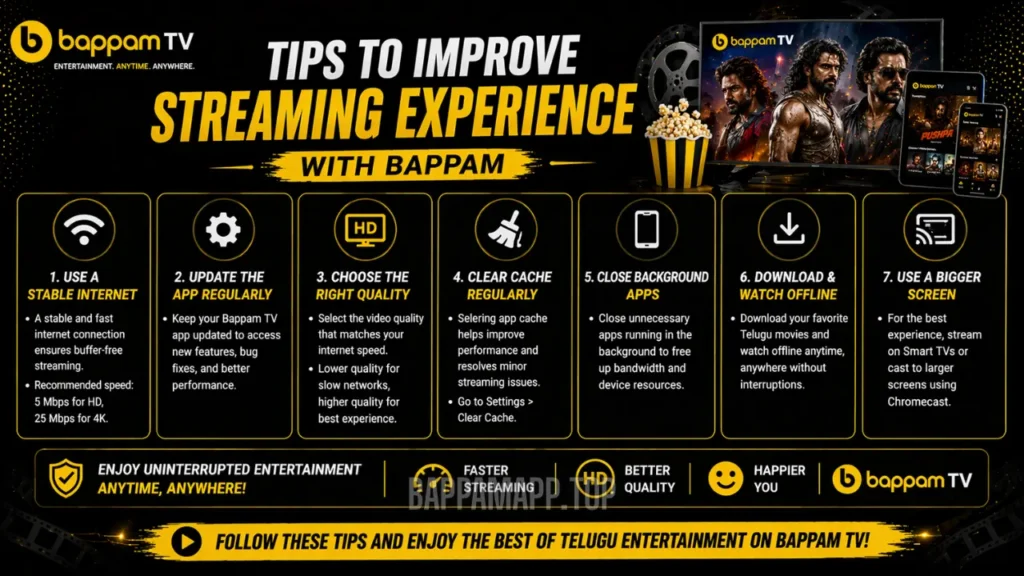 Tips to Improve Streaming Experience with Bappam